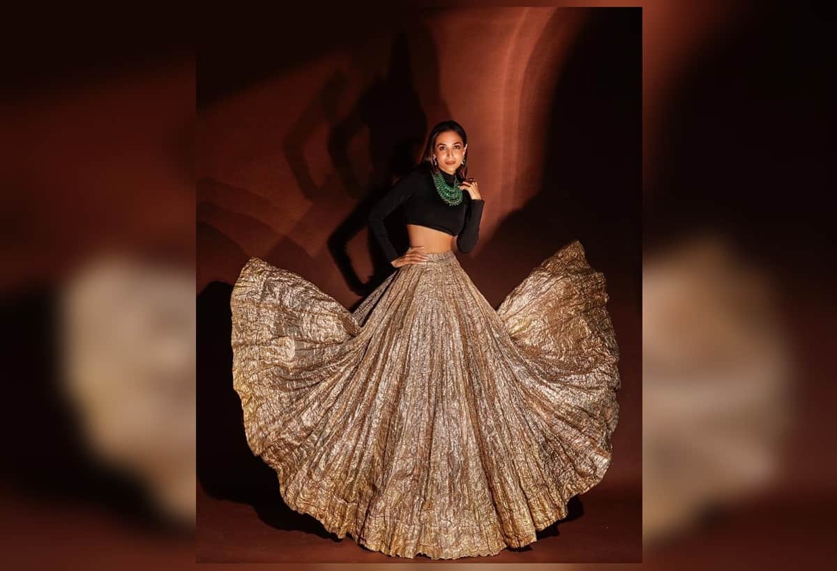 Malaika Arora Looks gorgeous in Black and Golden Outfit