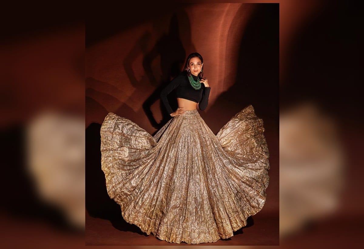 Malaika Arora Looks gorgeous in Black and Golden Outfit