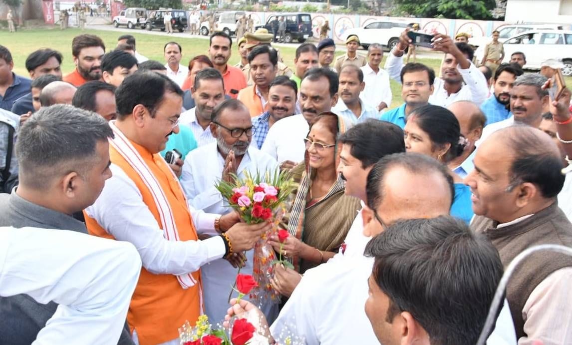 Deputy cm Kesav Prasad Maurya visited Prayagraj on Diwali