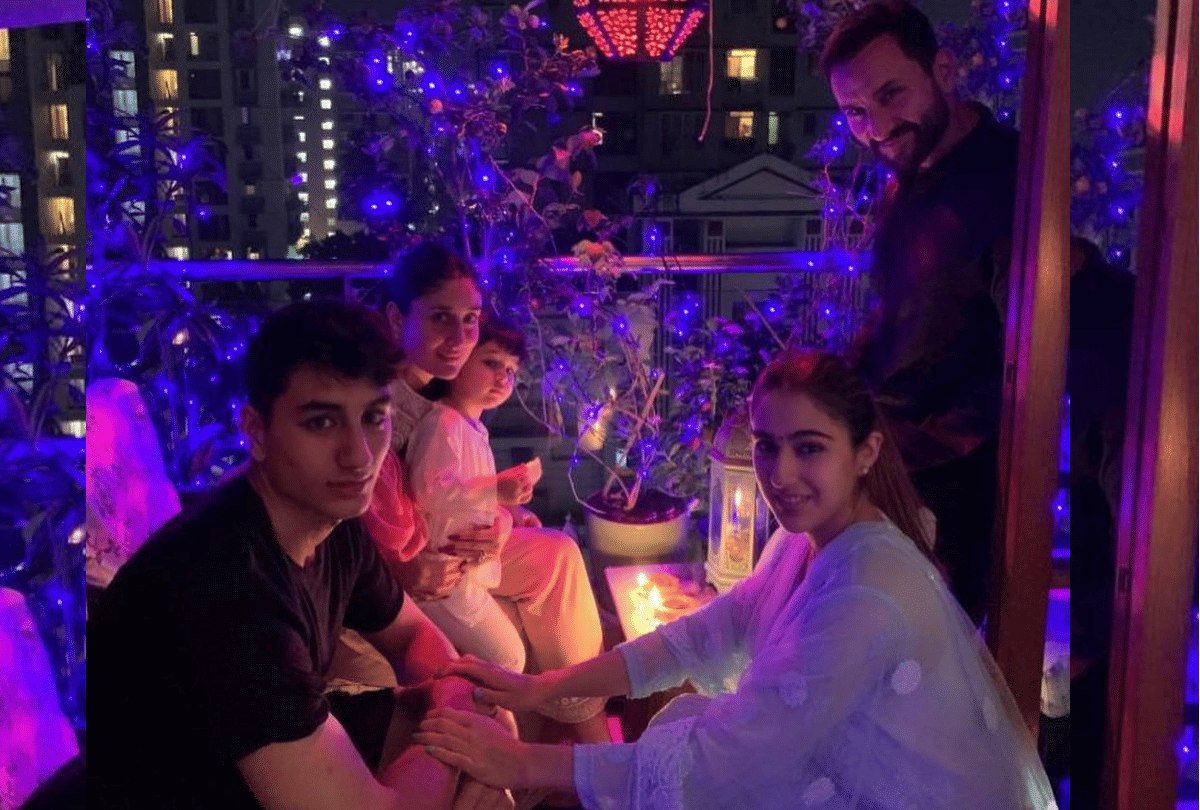 sara ali khan celebrate diwali with saif ali khan kareena kapoor taimur and ibrahim