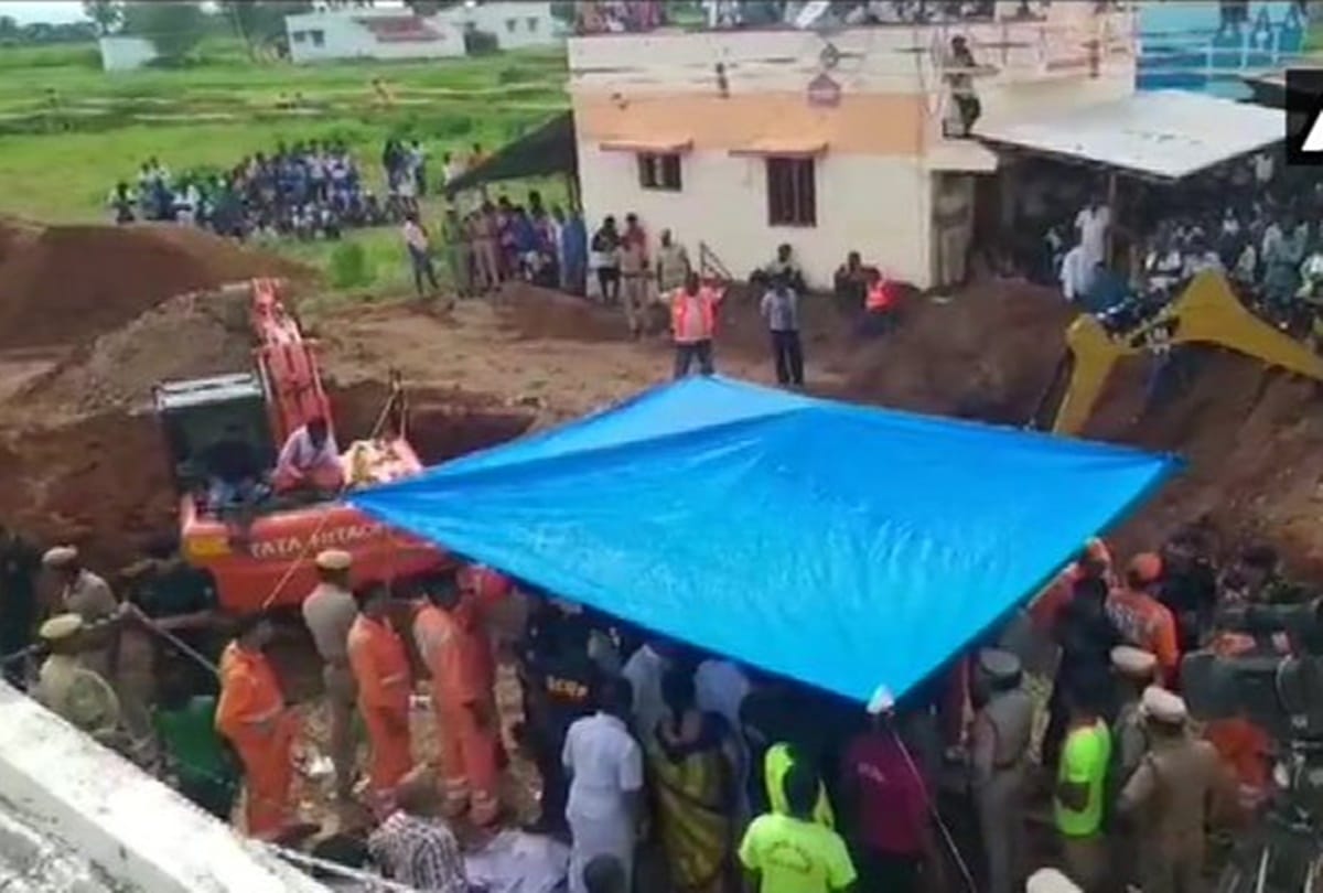 Tamil Nadu Efforts Underway To Rescue A Two Year Old Boy Who Fell In Deep Borewell