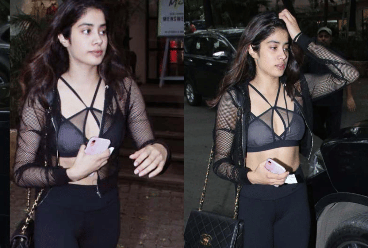 Janhvi Kapoor spotted bold black dress look at gym