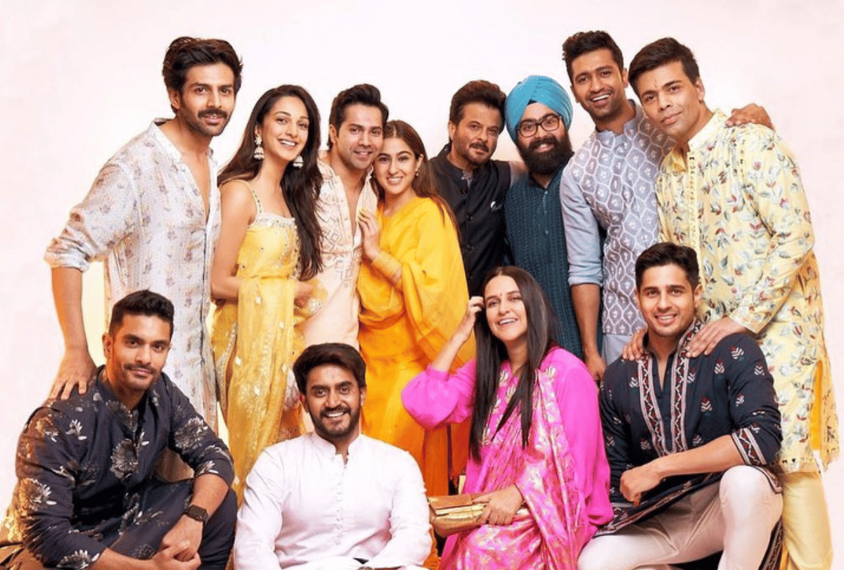 karan johar diwali pooja sara ali khan janhvi kapoor kartik aaryan