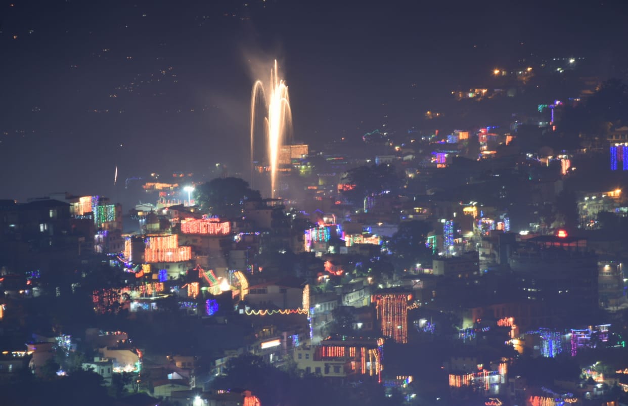 Almora was illuminated by lights from village to city