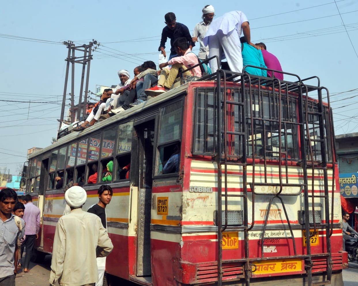 Increased congestion in buses and trains, disaster created