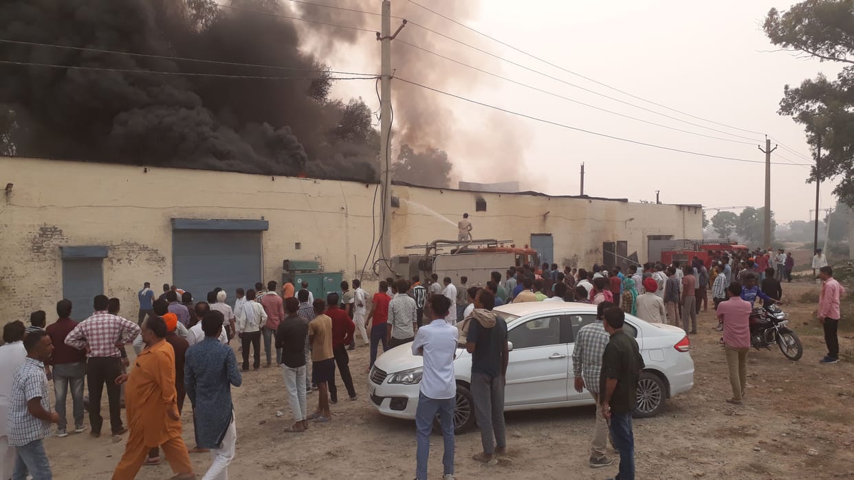 fire, milk factory, fire brigade, fatehabad