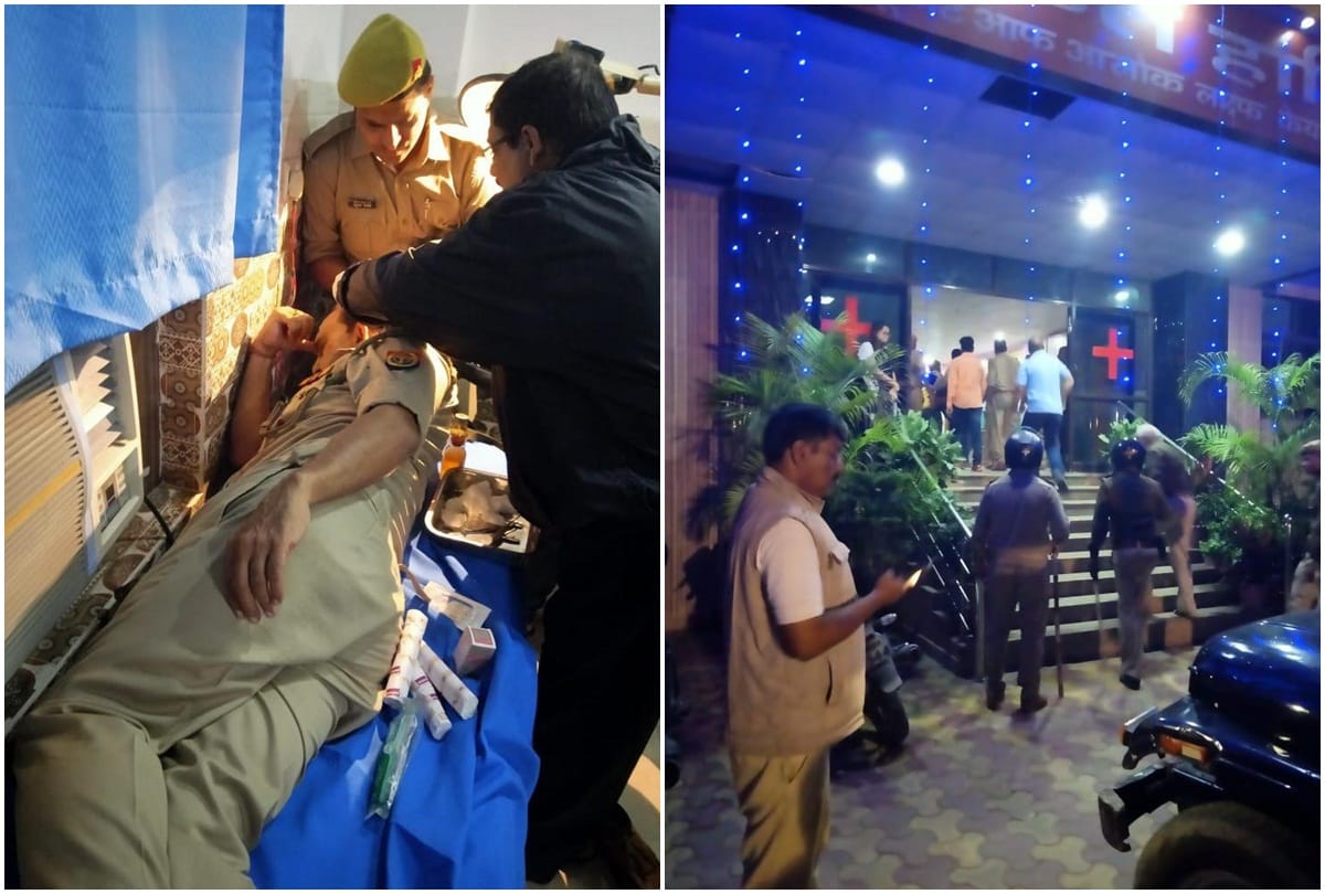 Villagers protest crime branch raid five policemen including inspector injured in stone pelting