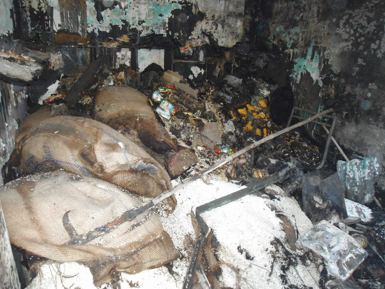 Two shops caught fire, millions worth of goods burnt