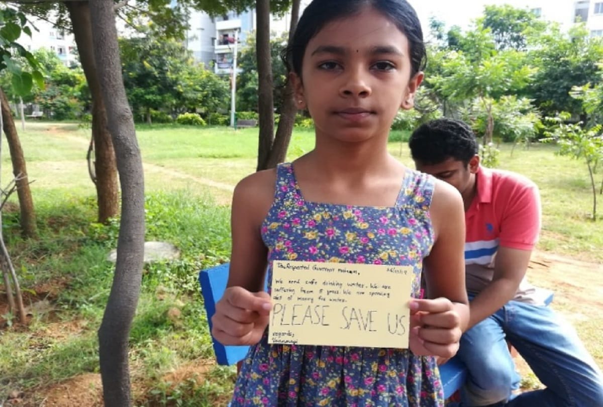 Hyderabad kids from Alakaapoor Township write to K Chandrashekar Rao begging for water