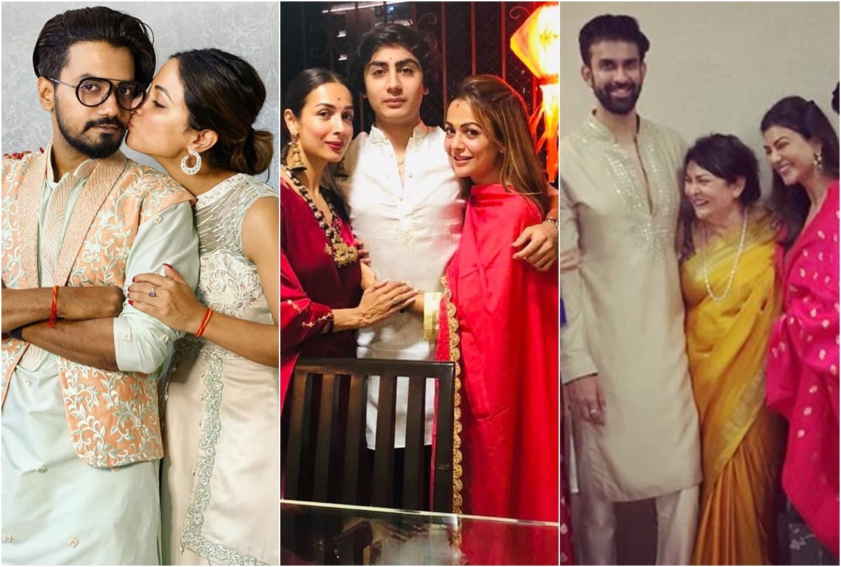 Diwali 2019 Photos of malaika arora Hina Khan Sushmita Sen Jay Bhanushali Shweta Tiwari
