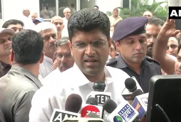 Haryana Dy CM Dushyant Chautala reply to  Sanjay Raut on statement against father ajay chautala