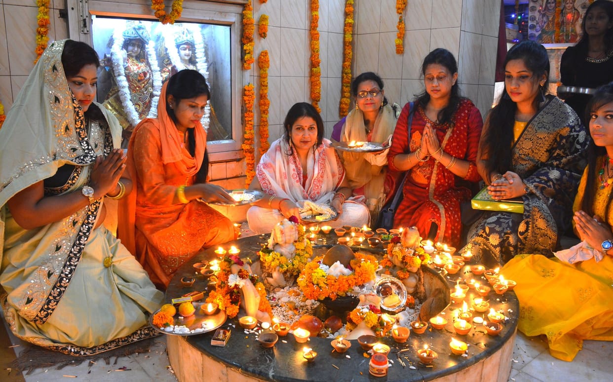 city decorate from light on Deepawali