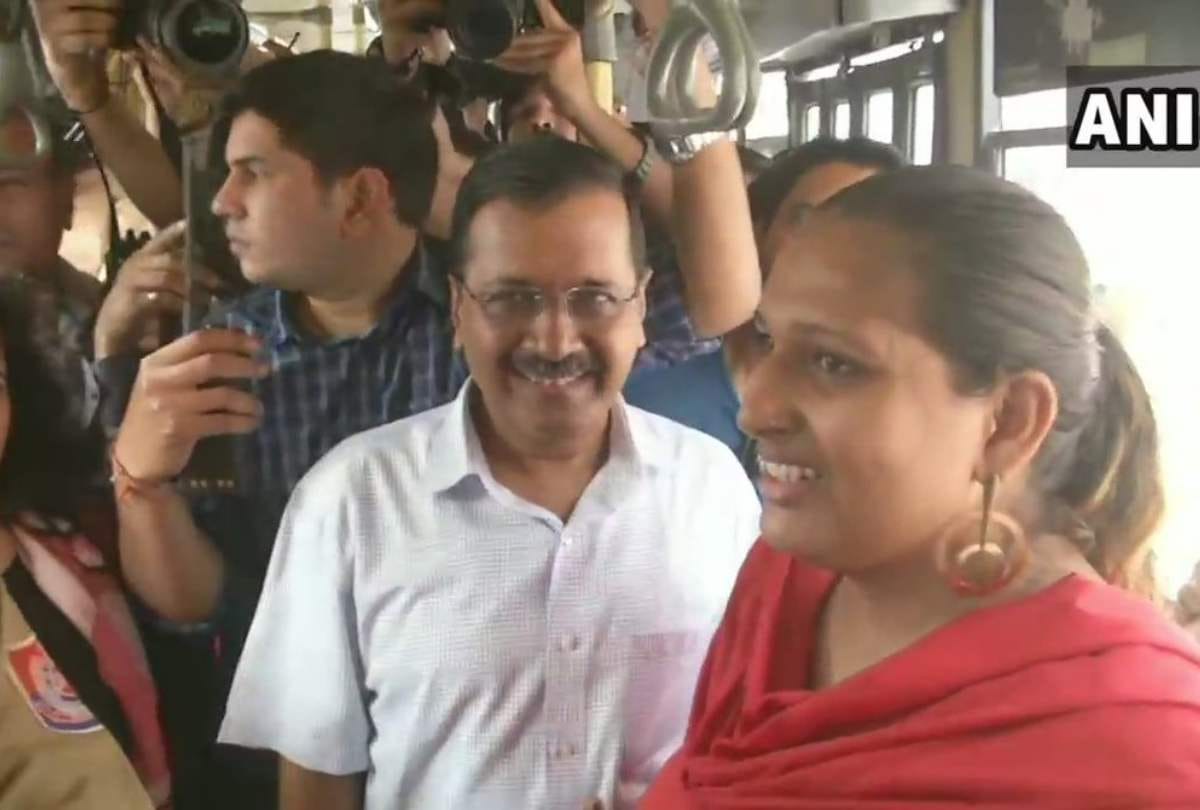 Delhi CM kejriwal travels in dtc bus take feedback on free rides for women read reactions