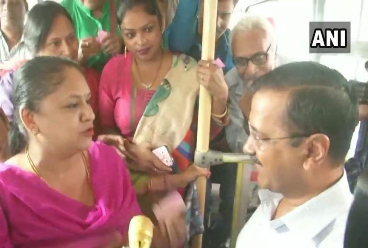 Delhi CM kejriwal travels in dtc bus take feedback on free rides for women read reactions