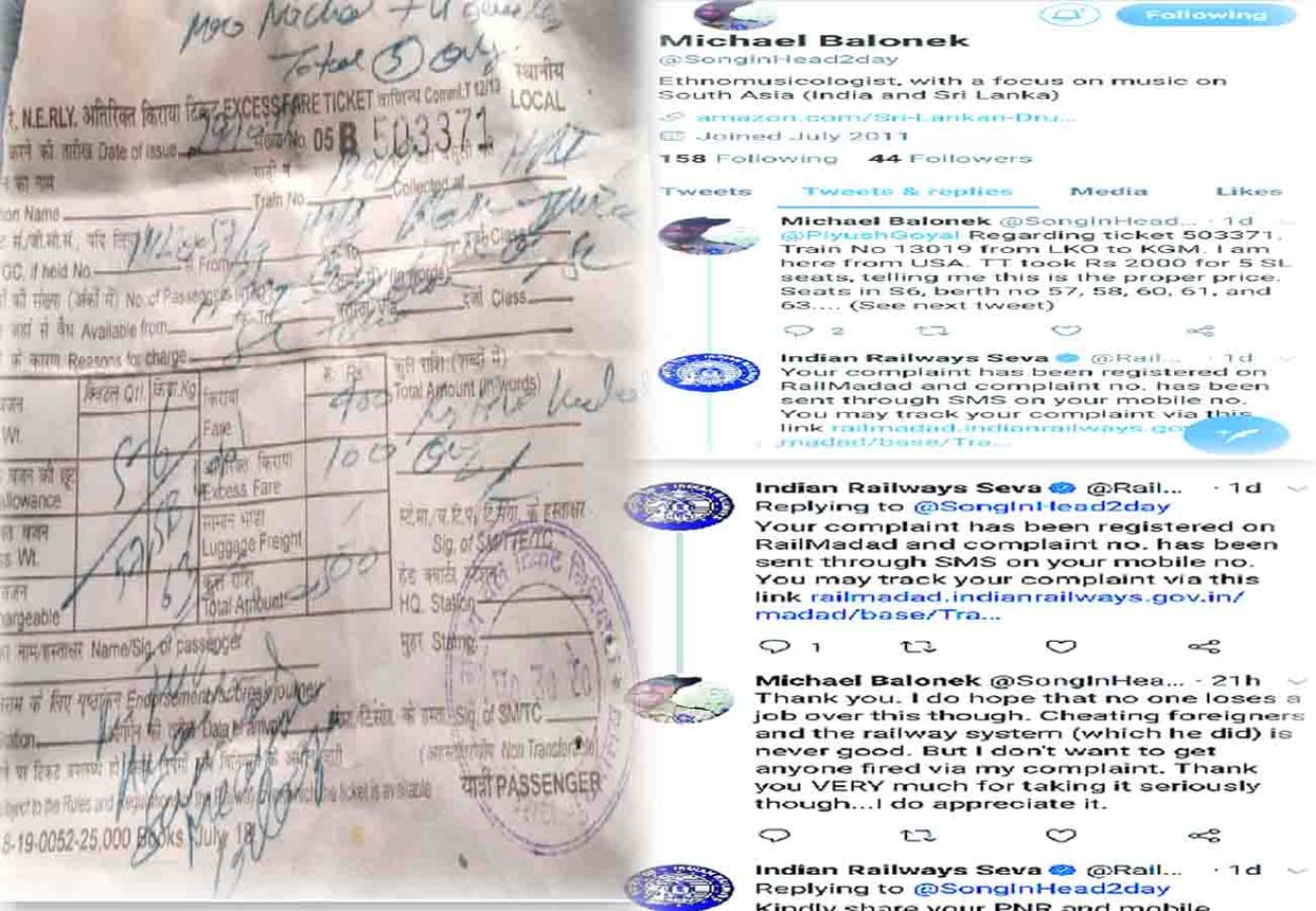 TC recovered two thousand from foreign tourist in train in hardoi
