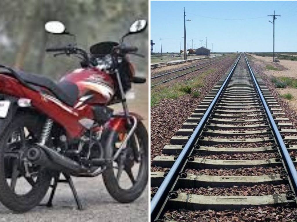 Bike ran on the railway track in azamgarh