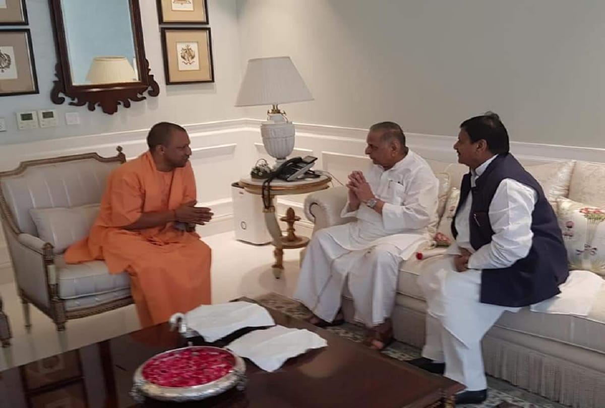 Chief Minister Yogi Adityanath meet Mulayam Singh Yadav and Shivpal Singh