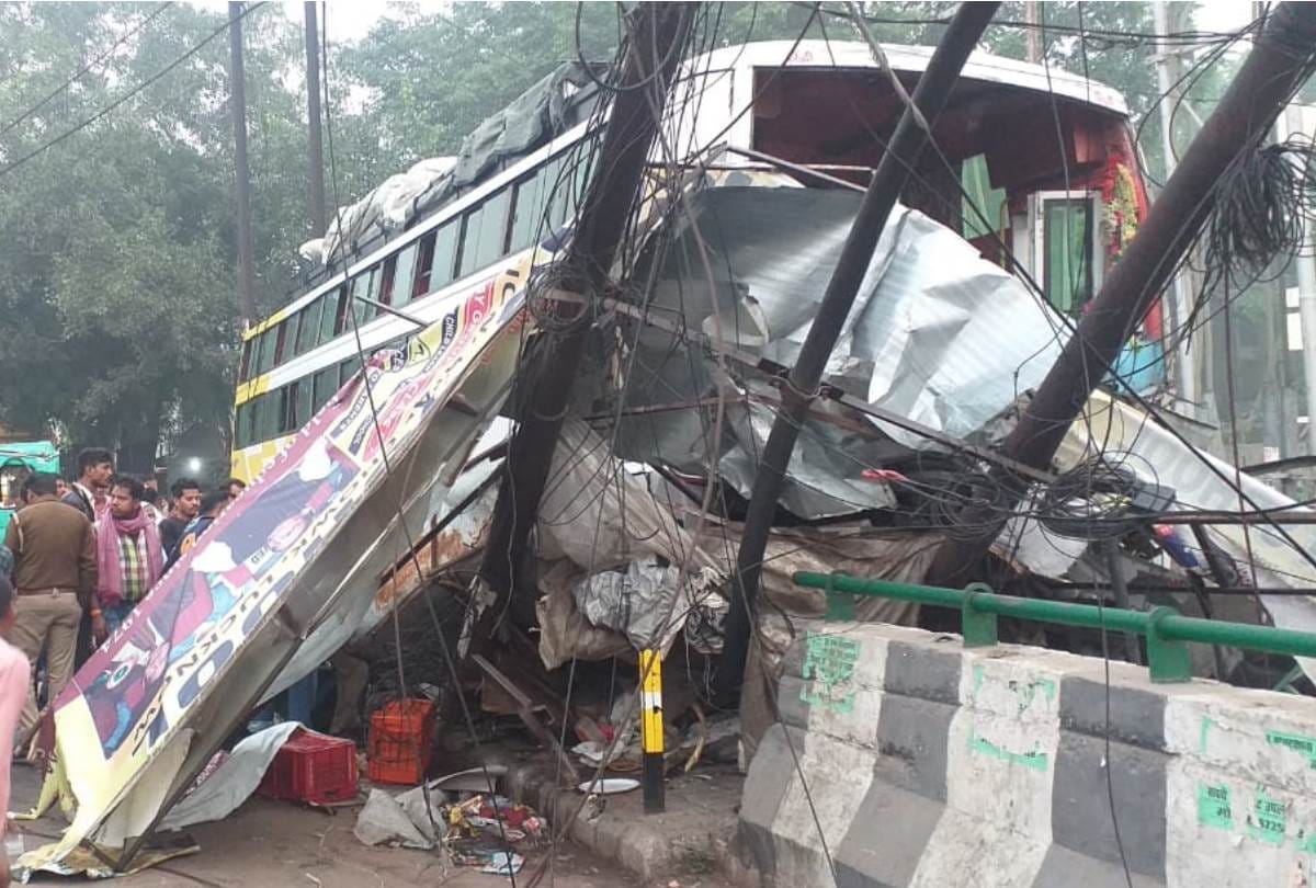 Lucknow: speedy bus ran over people sleeping on road side, two girl child and a man died