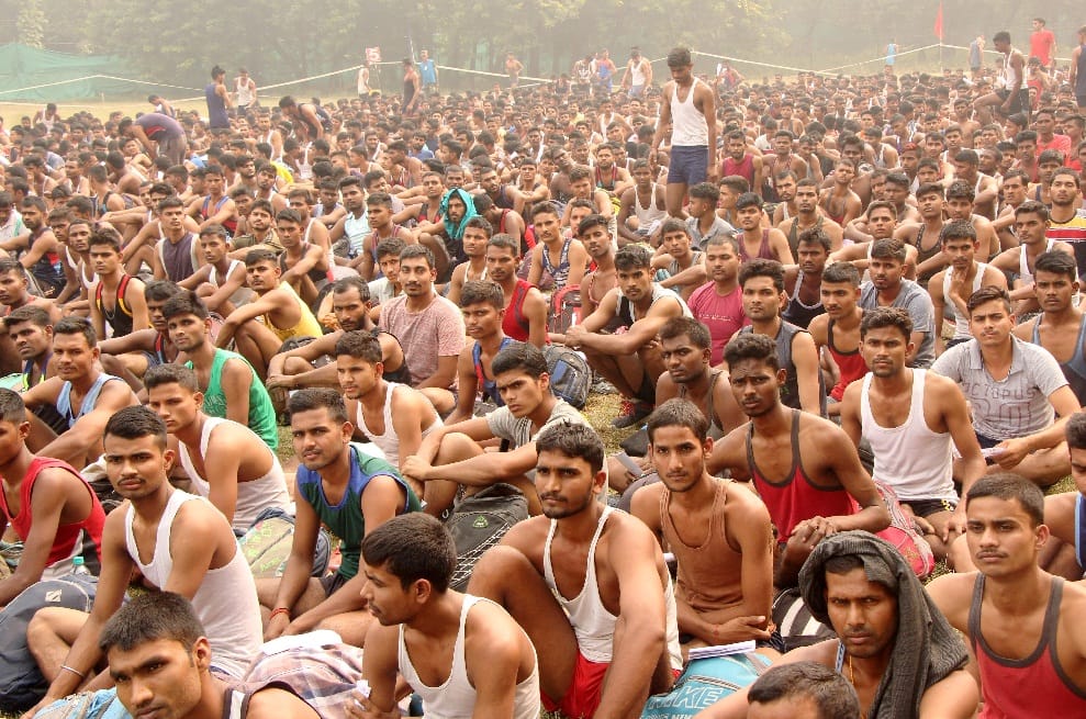 Indian army recruitment rally in varanasi