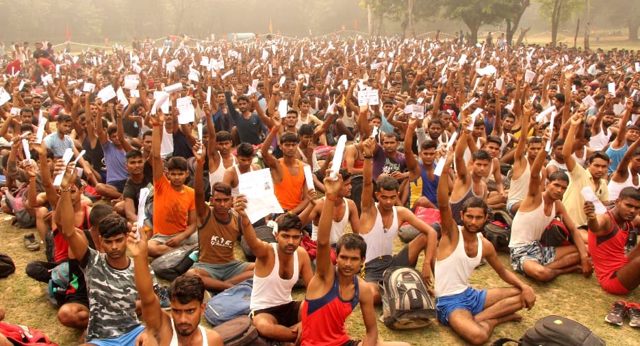 Indian army recruitment rally in varanasi