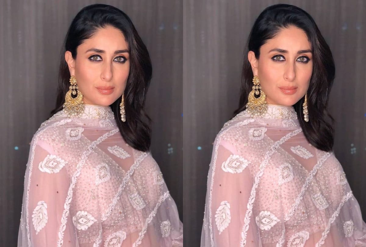 kareena kapoor looks glamorous in ivory peach lehenga perfect for wedding function