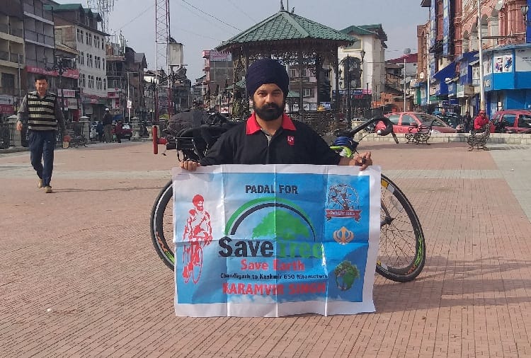Mohali Man Karamvir Singh Completed Tour from Chandigarh to Kashmir in 58 hours