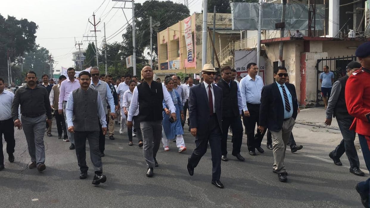 Dehradun: Police officers rally awareness campaign against polythene use