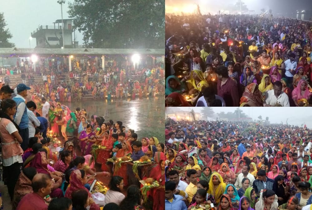 Chhath celebration in uttar pradesh.
