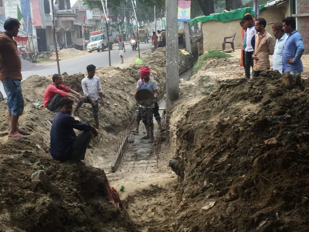 drainage construction in mooratganj