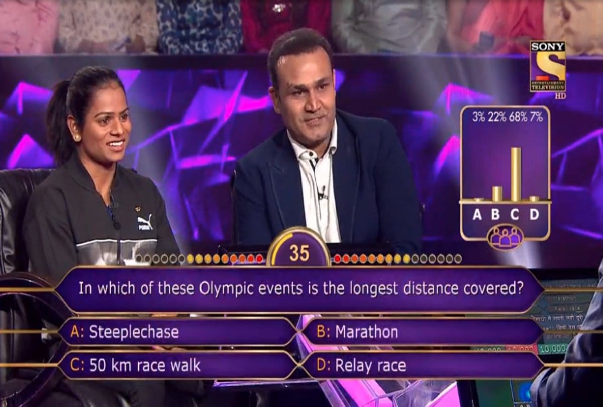 KBC 11 Virender Sehwag Dutee Chand Hima Das did not know sports related question answer