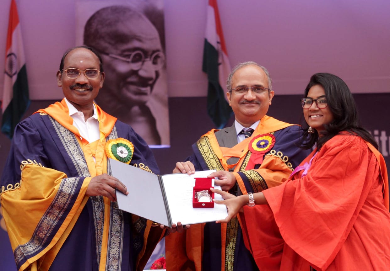 ISRO chief gives degree to student