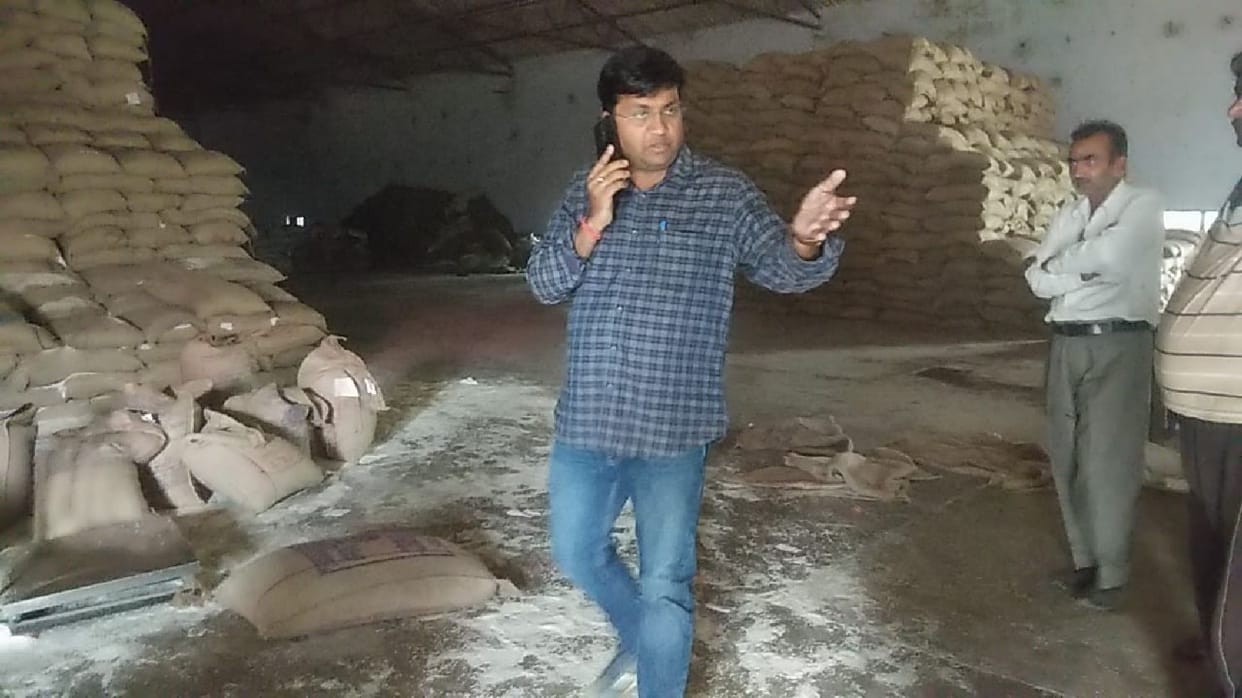 Naib tehsildar raid in Galla godown