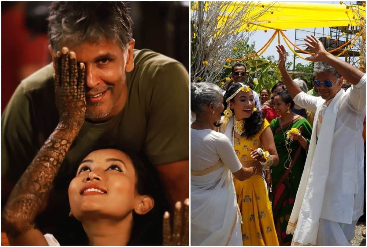 Milind Soman birthday special married 25 years youger ankita konwar see the entire wedding album