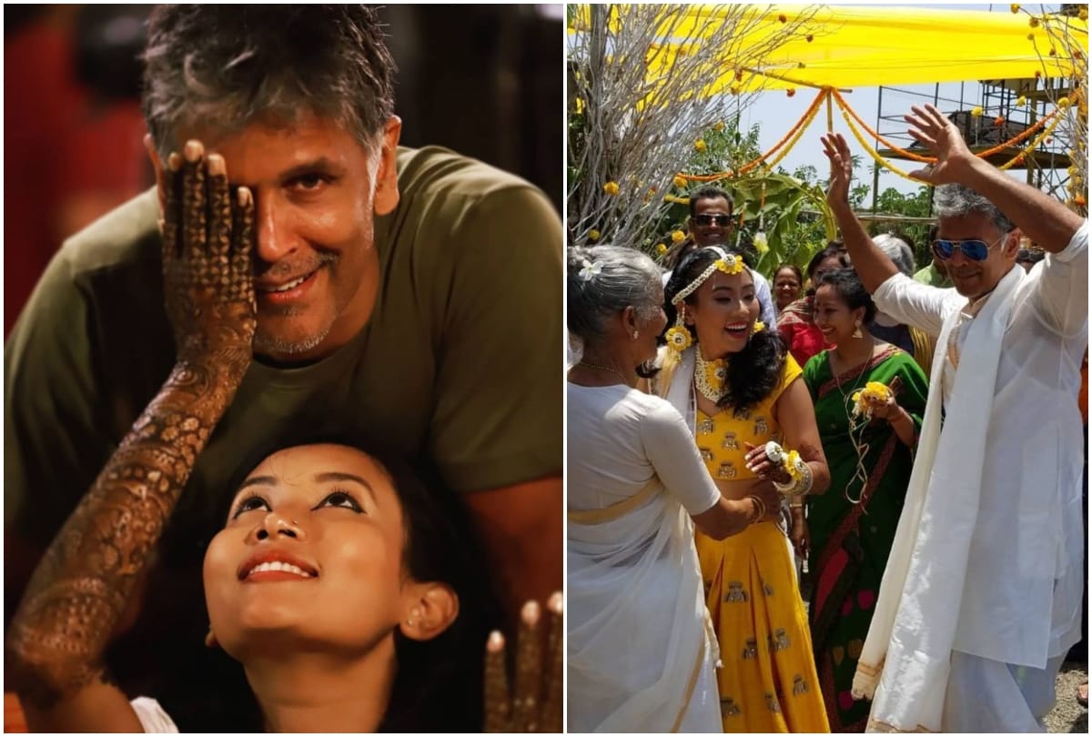 Milind Soman birthday special married 25 years youger ankita konwar see the entire wedding album