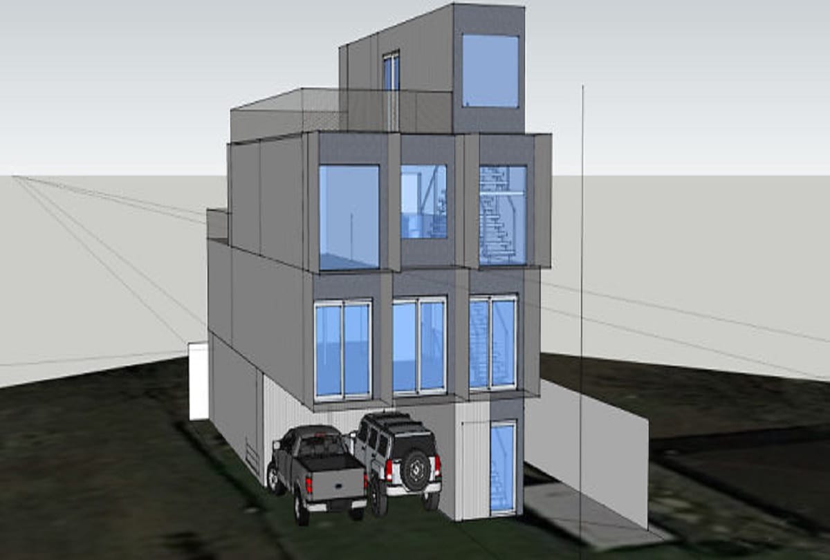 Man Builds 3 storey Dream Home from 11 Shipping Containers in Houston Texas