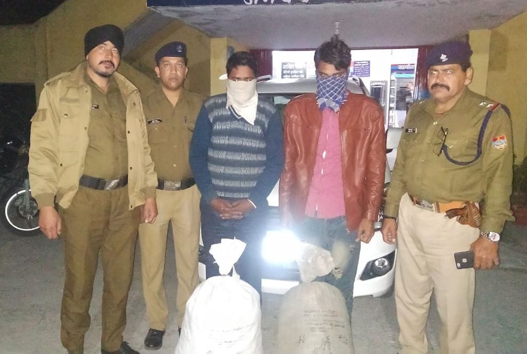 Two accused arrested with 18 kg hemp, car seized