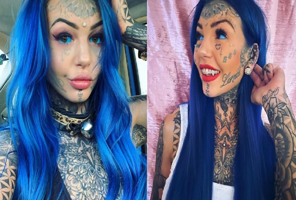 Dragon girl goes blind for three weeks after getting excruciating blue tattoos on her eyeballs