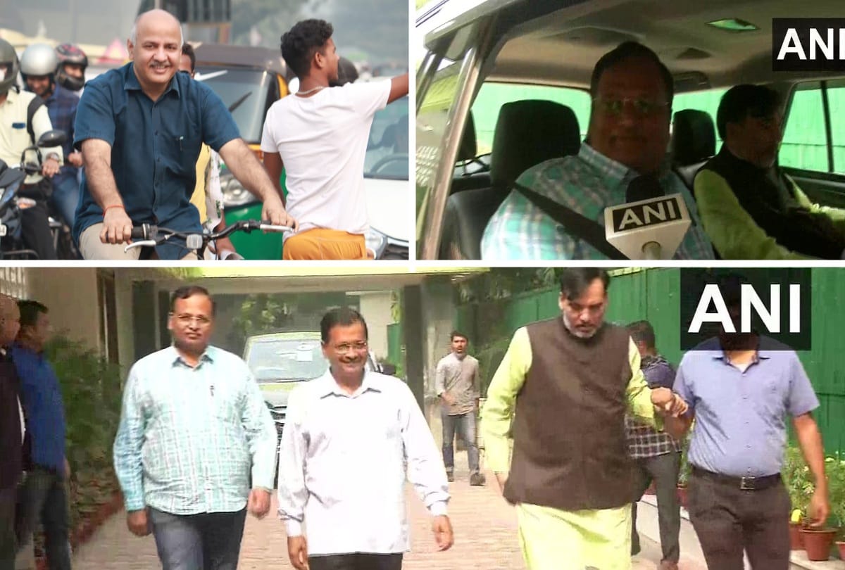 odd even scheme 2019 CM kejriwal pools car with ministers manish sisodia opts cycle