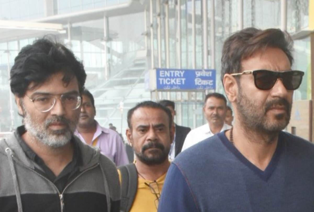 film actor ajay devgan reached lucknow for shooting