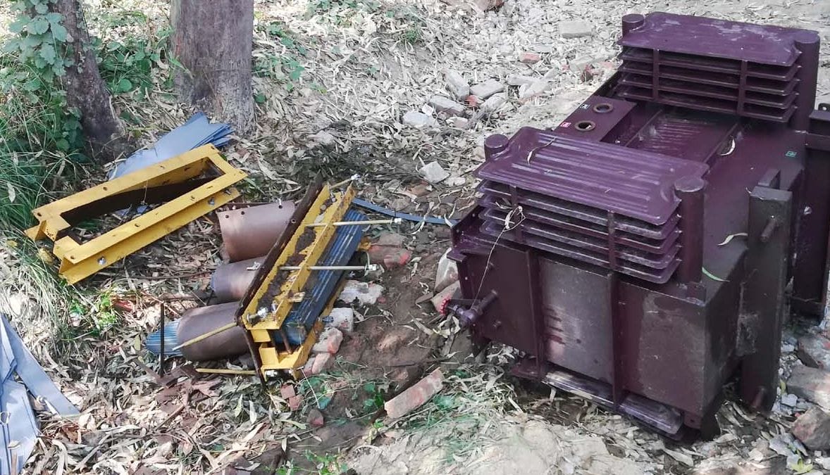 the oil and wire stolen in the transformers