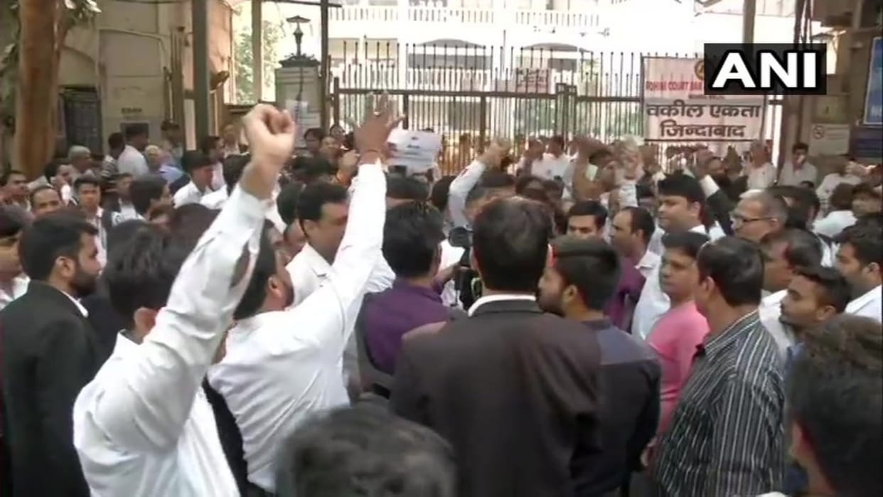 outrage was outside the court during the hearing of the review petition