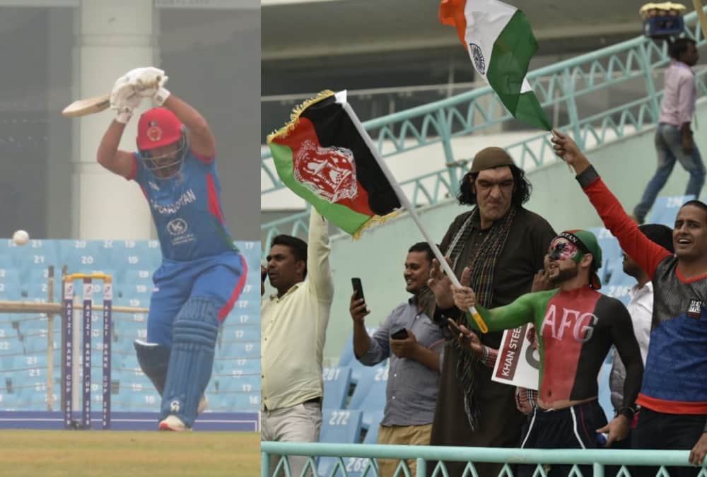Sher Khan cheers Afghanistan team in Lucknow.