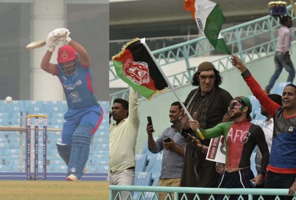 Sher Khan cheers Afghanistan team in Lucknow.