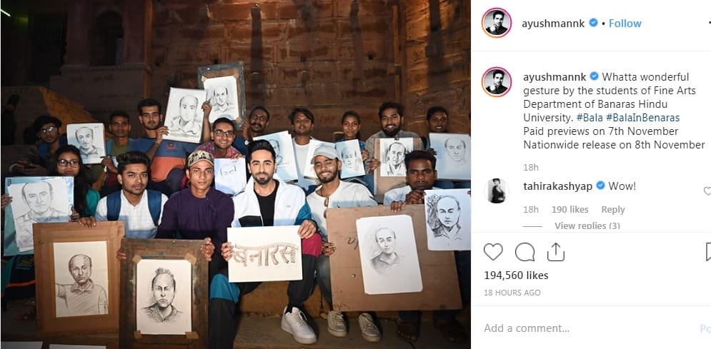 BHU students create pictures of movie Bala