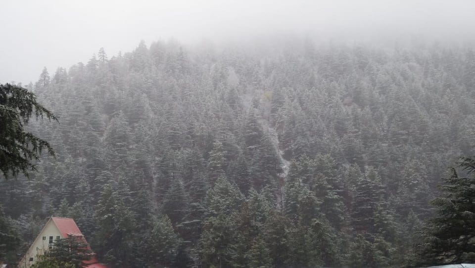 Snowfall First time in gangotri dham rainfall increases Cold weather in uttarakhand