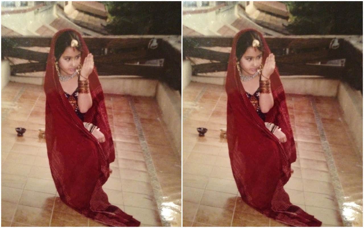 Throwback Thursday Sara ali khan Shares Her Childhod pic in lehenga choli