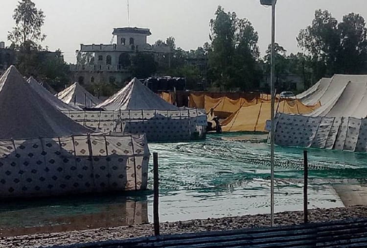 Kartarpur Corridor: Waterlogging in Tent City In Dera Baba Nanak