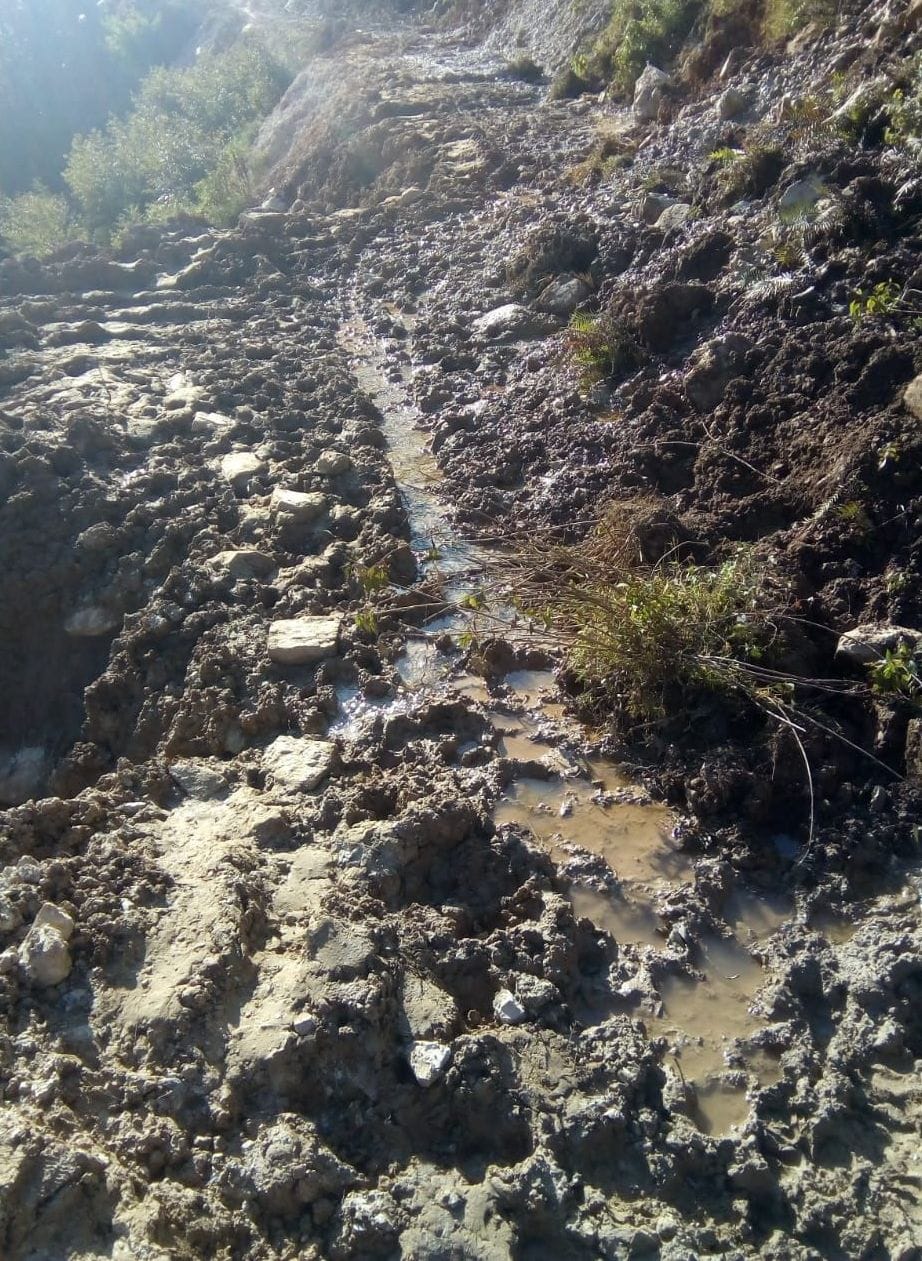 work stopped on dharamghar majkhet road