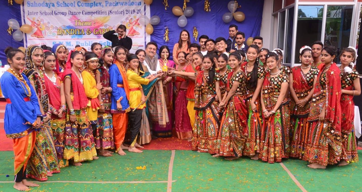 The students have a lovely touch of Garba and Dandiya