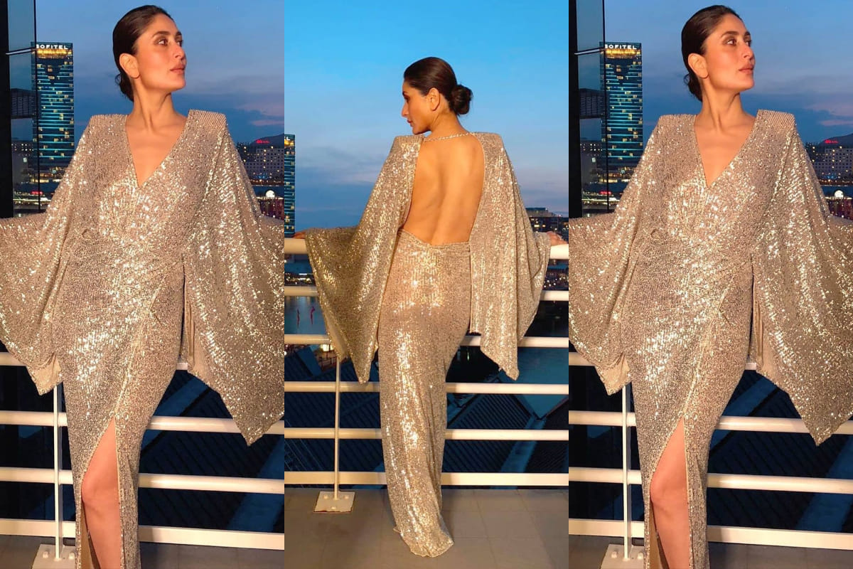kareena kapoor sizzles in shimmer dress in sydney australia